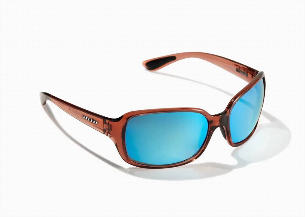 NEW BAJIO unisex balam sunglasses in guava gloss/ blue mirror glass